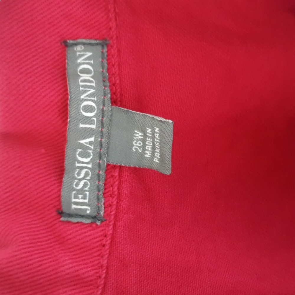 Ladies Jessica London Red Denim Coat sz 26W - Picture 3 of 5